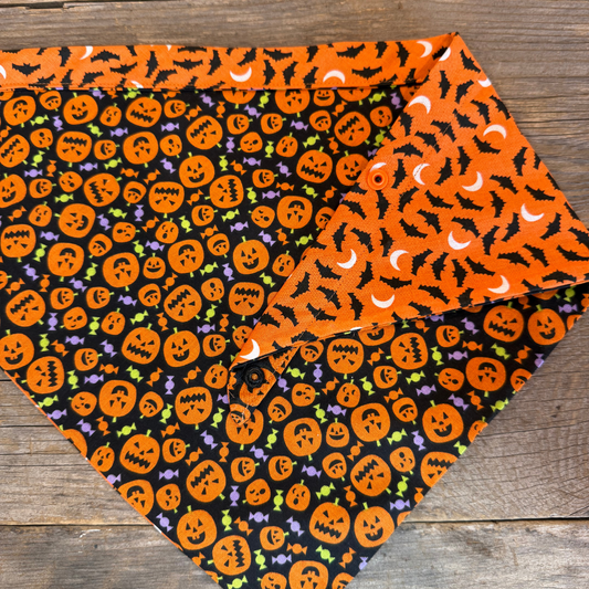 Double-Sided Dog Bandanna - Bat-Tastic & Pumpkin Pals