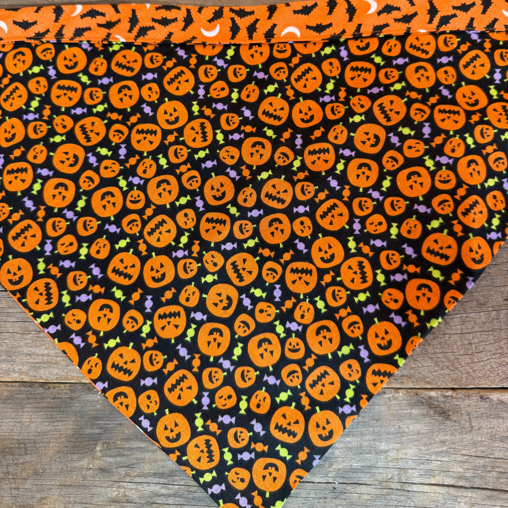 Double-Sided Dog Bandanna - Bat-Tastic & Pumpkin Pals