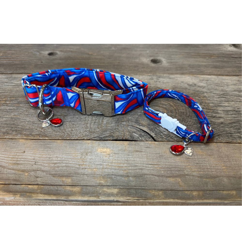 Red, White, and Wave - Cat Collar