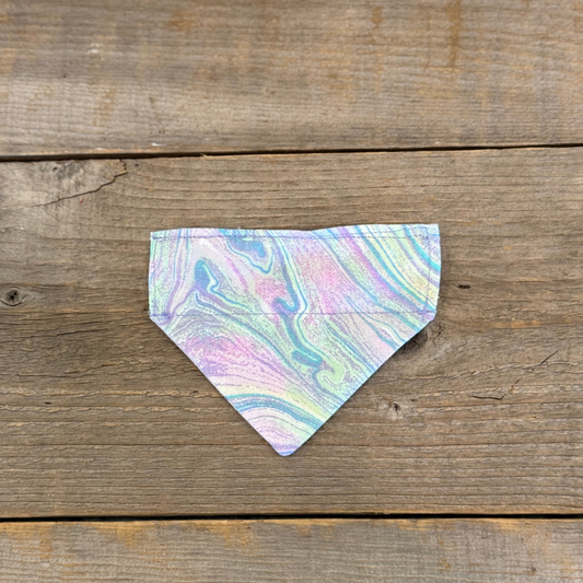 Double-Sided Cat Bandanna - Cotton Candy Dreams & Lavender Haze Plaid