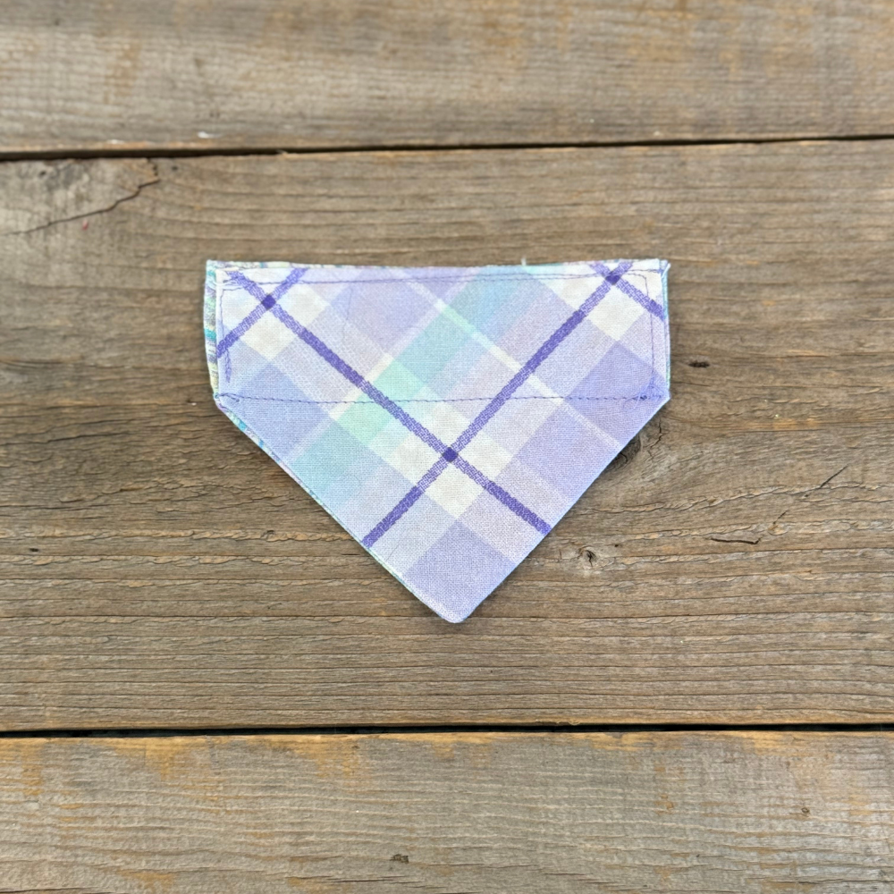 Double-Sided Cat Bandanna - Cotton Candy Dreams & Lavender Haze Plaid
