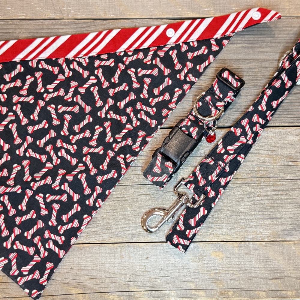 Dog Bandanna - Barky Cane and Candy Cane Delights