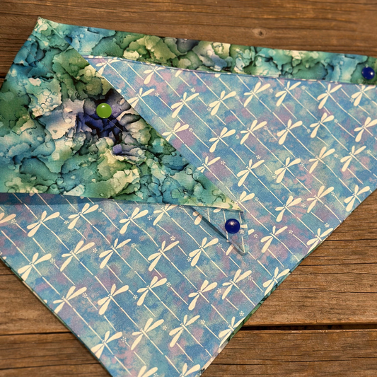 Double-Sided- Dog Bandanna -   Dragonfly Dreams & Splash Down