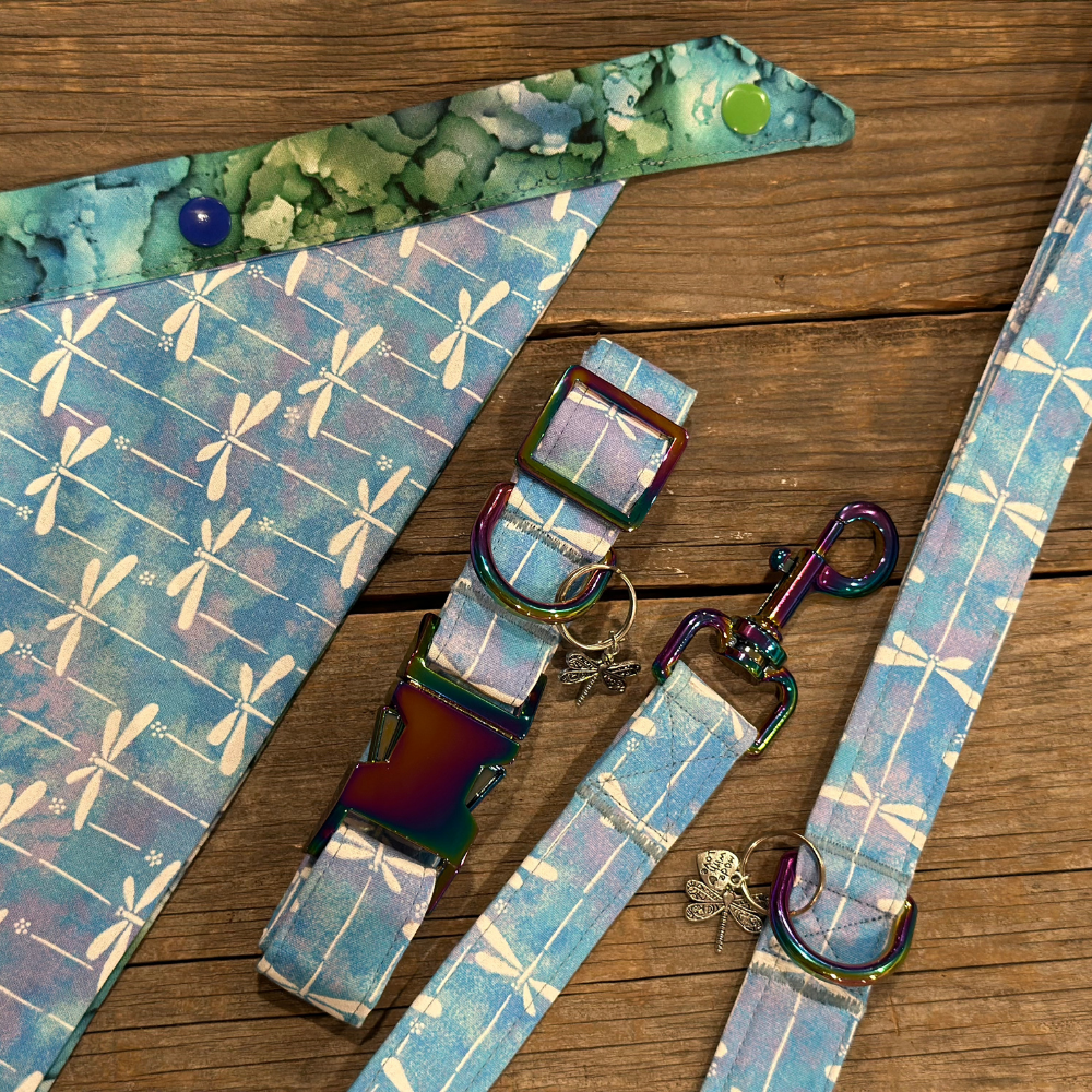 Double-Sided- Dog Bandanna - Dragonfly Dreams & Splash Down