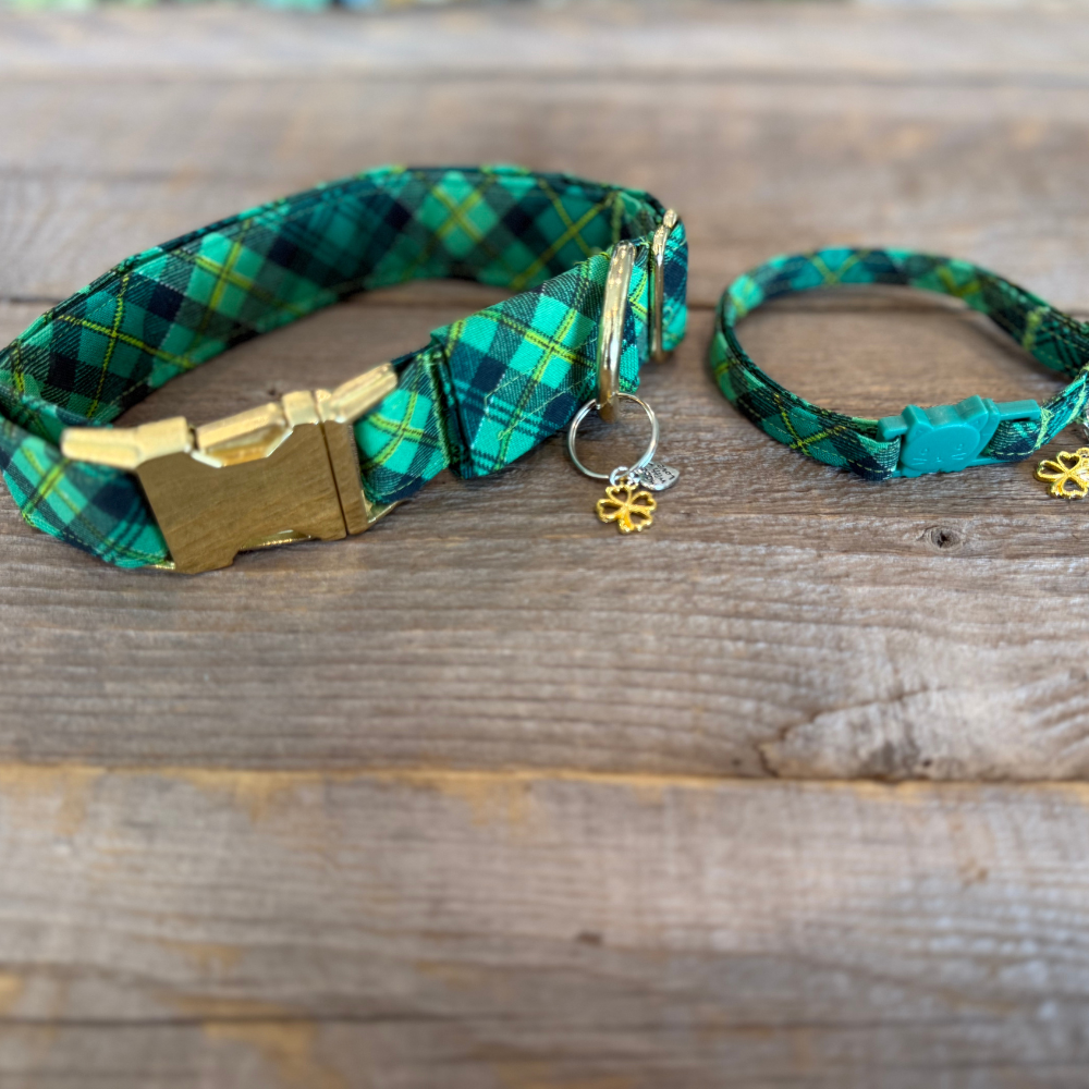Emerald Isle Plaid - Cat Collar