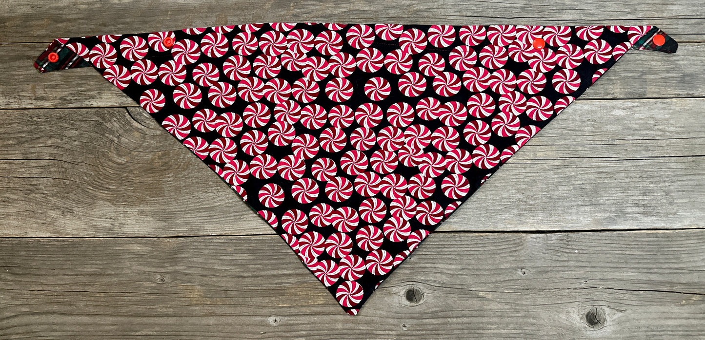 Double-Sided Dog Bandanna - Christmas at the Cabin & Peppermint Twist