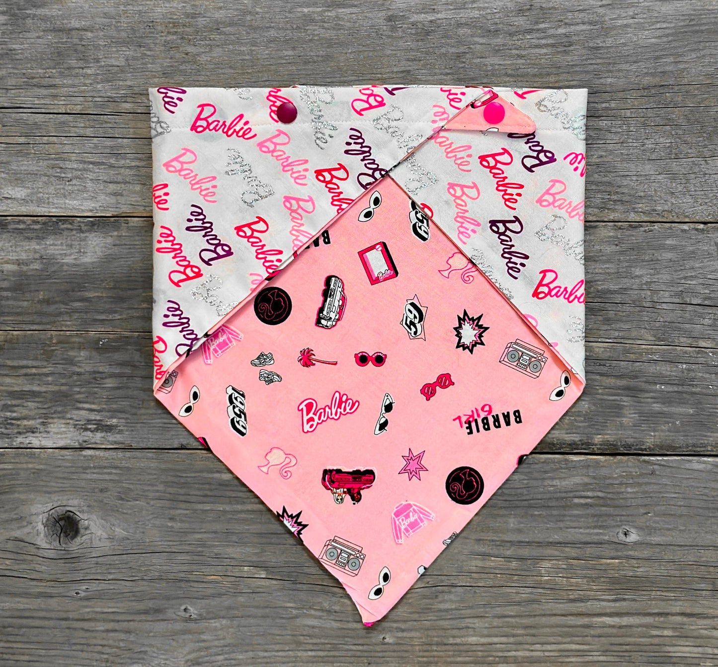 Double-Sided Dog Bandanna - Malibu Barbie & Barbie Girl