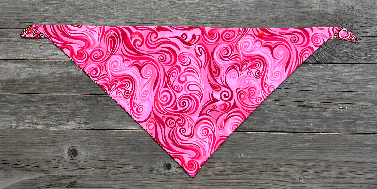 Double-Sided Dog Bandanna - Love Notes & Whirlwind Romance