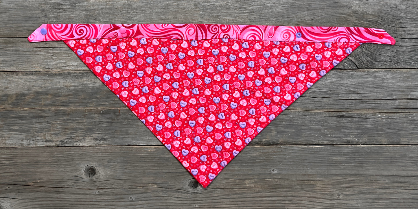 Double-Sided Dog Bandanna - Love Notes & Whirlwind Romance