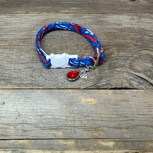 Red, White, and Wave - Cat Collar