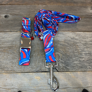 Red, White, and Wave -Dog Leash