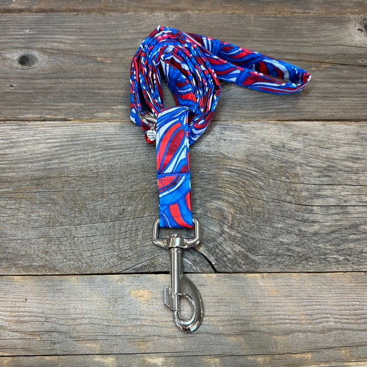 Red, White, and Wave -Dog Leash