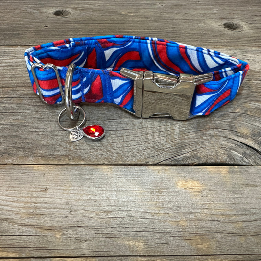 Red, White, and Wave.-Dog Collar