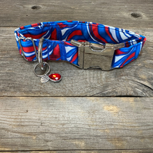 Load image into Gallery viewer, Red, White, and Wave.-Dog Collar
