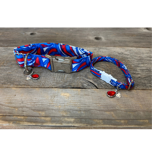 Red, White, and Wave.-Dog Collar