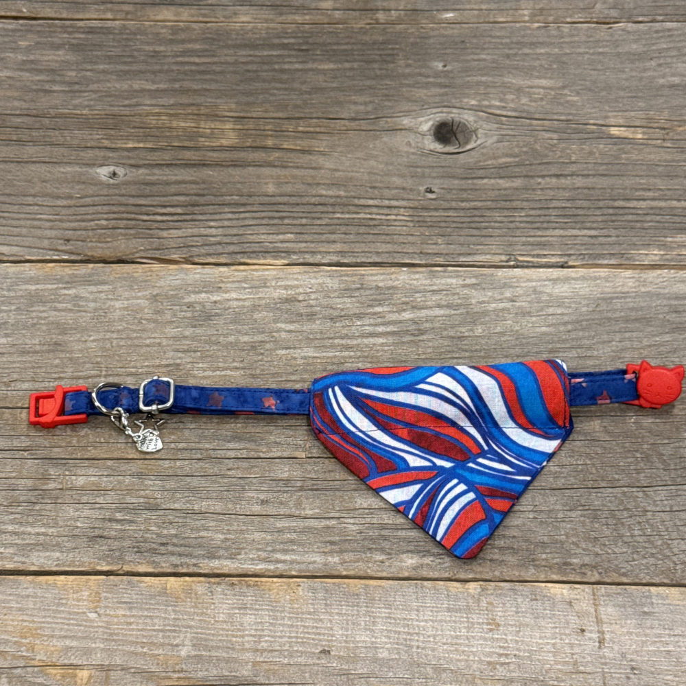 Cat Bandanna -Star Spangled Kitty & Red, White, and Wave
