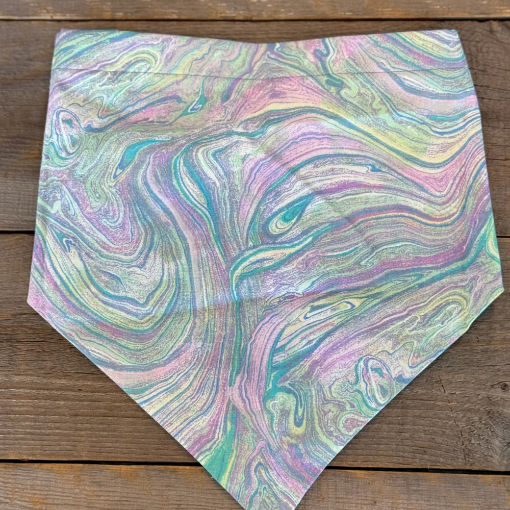 Double-Sided Dog Bandanna - Cotton Candy Dreams & Lavender Haze Plaid