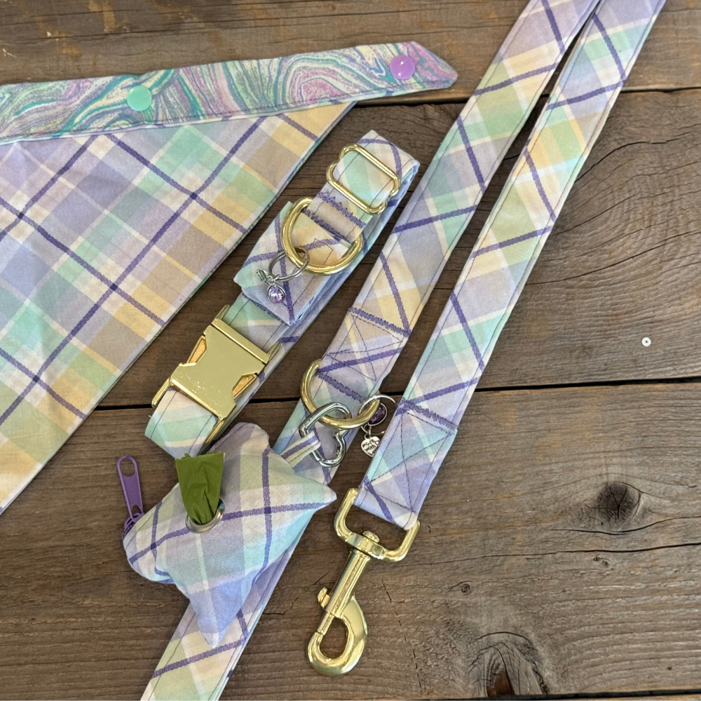 Lavender Haze Plaid -Dog Leash