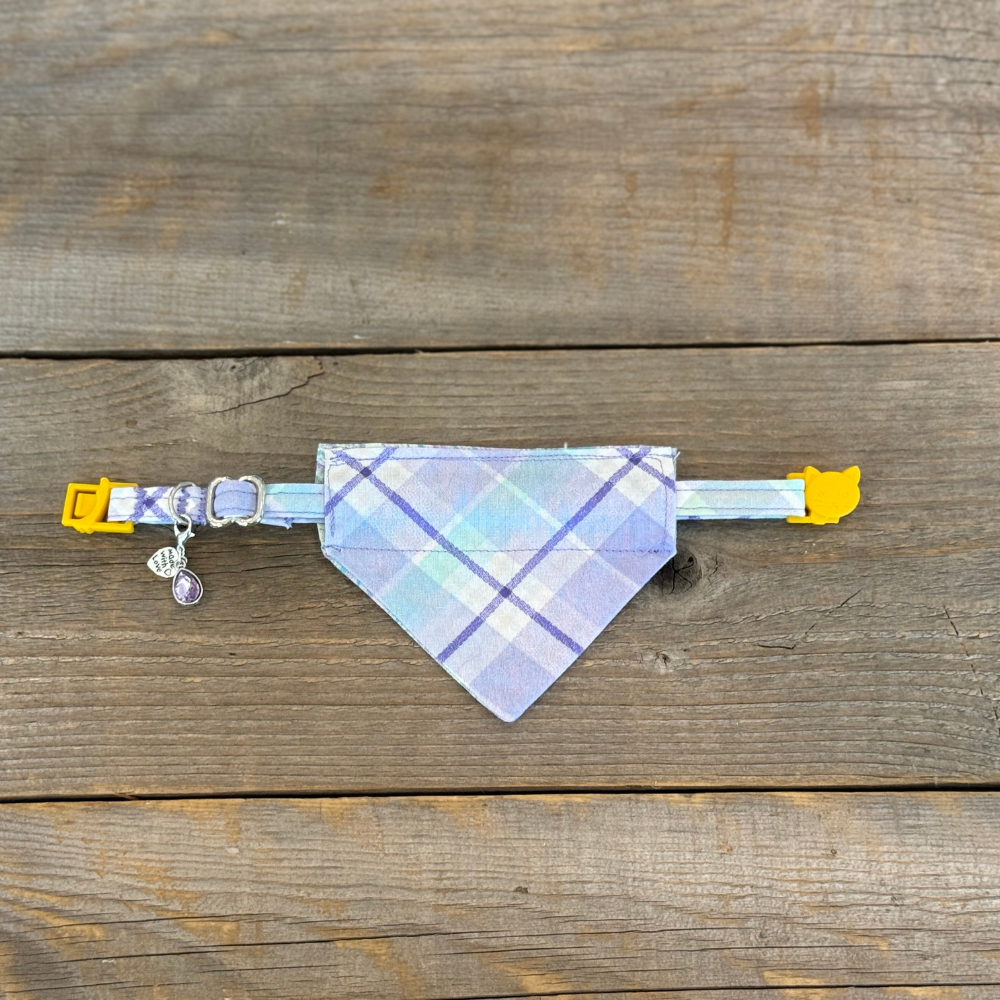 Lavender Haze Plaid - Cat Collar