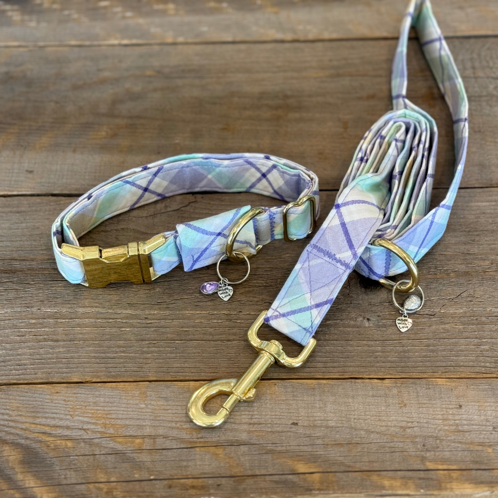 Lavender Haze Plaid -Dog Leash