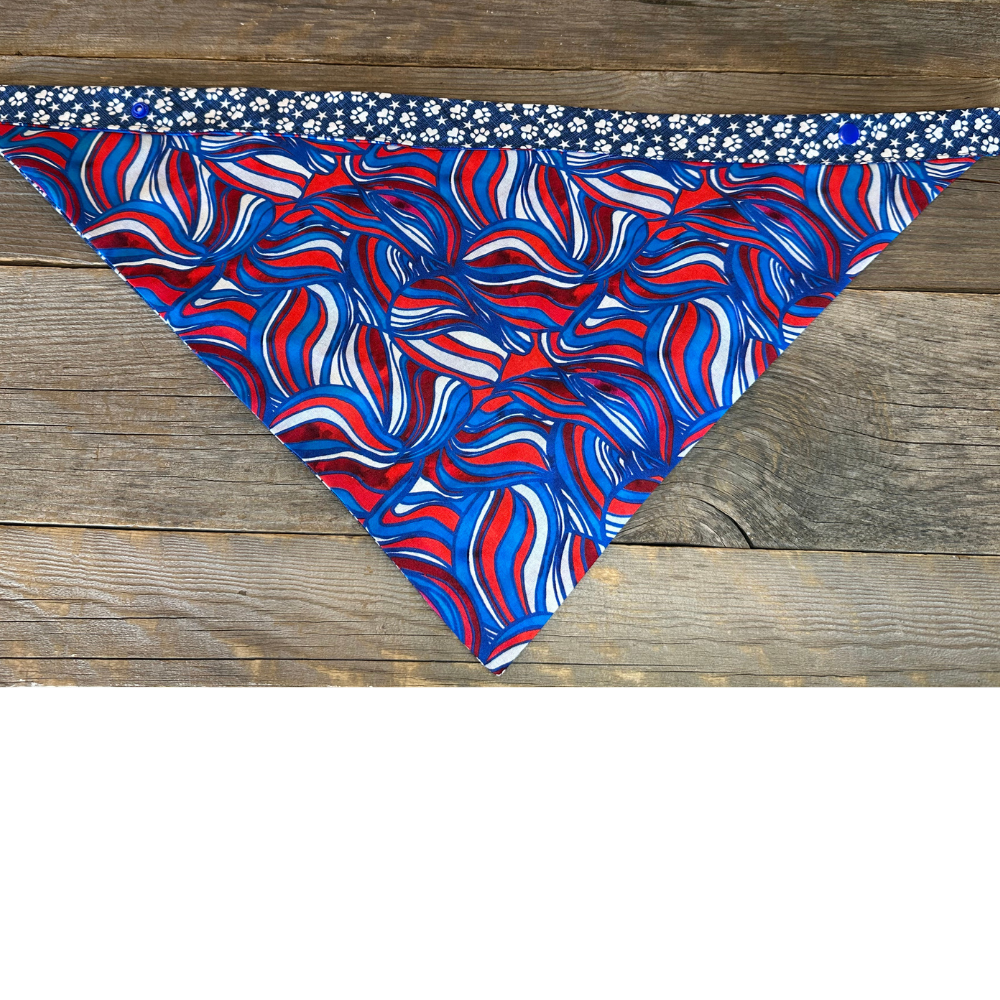 Dog Bandanna - Red, White, and Wave