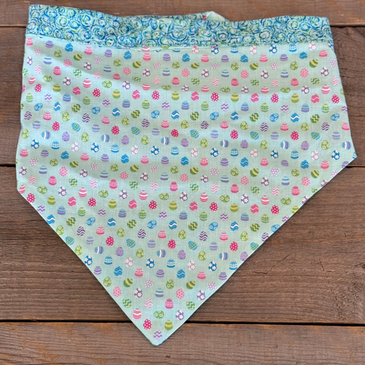 Double-Sided Dog Bandanna - Eggstravagant & Island Lagoon