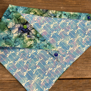 Double-Sided- Dog Bandanna -  Splash Down & Dragonfly Dreams