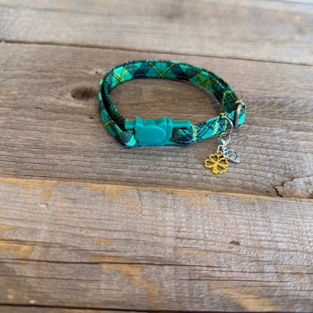 Emerald Isle Plaid - Cat Collar