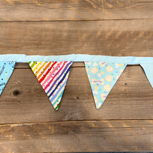 Load image into Gallery viewer, Blue Birthday Celebration Set - Collar, Leash, Bandanna, Hat, Decorative Pennant Banner
