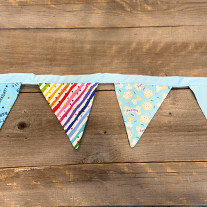 Blue Birthday Celebration Set - Collar, Leash, Bandanna, Hat, Decorative Pennant Banner