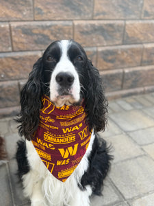 Double-Sided Dog Bandanna - washington Commanders & Cheer!