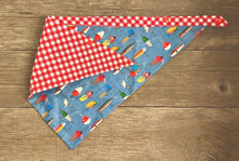 Load image into Gallery viewer, Double-Sided Dog Bandanna - Fishin&#39; Frenzy &amp; Picnic For Two
