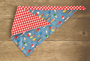 Double-Sided Dog Bandanna - Fishin' Frenzy & Picnic For Two