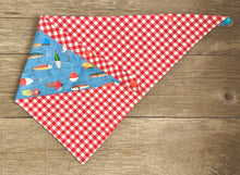 Load image into Gallery viewer, Double-Sided Dog Bandanna - Fishin&#39; Frenzy &amp; Picnic For Two
