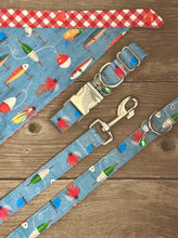 Load image into Gallery viewer, Double-Sided Dog Bandanna - Fishin&#39; Frenzy &amp; Picnic For Two
