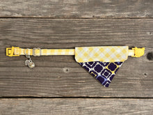 Load image into Gallery viewer, Double-Sided Cat Bandanna - Lemon Drop &amp; Arabian Nights
