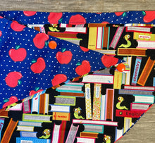 Load image into Gallery viewer, Double-Sided Dog Bandanna - Teacher’s Pet &amp; Bookworm
