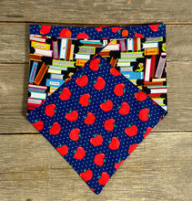 Load image into Gallery viewer, Double-Sided Dog Bandanna - Teacher’s Pet &amp; Bookworm
