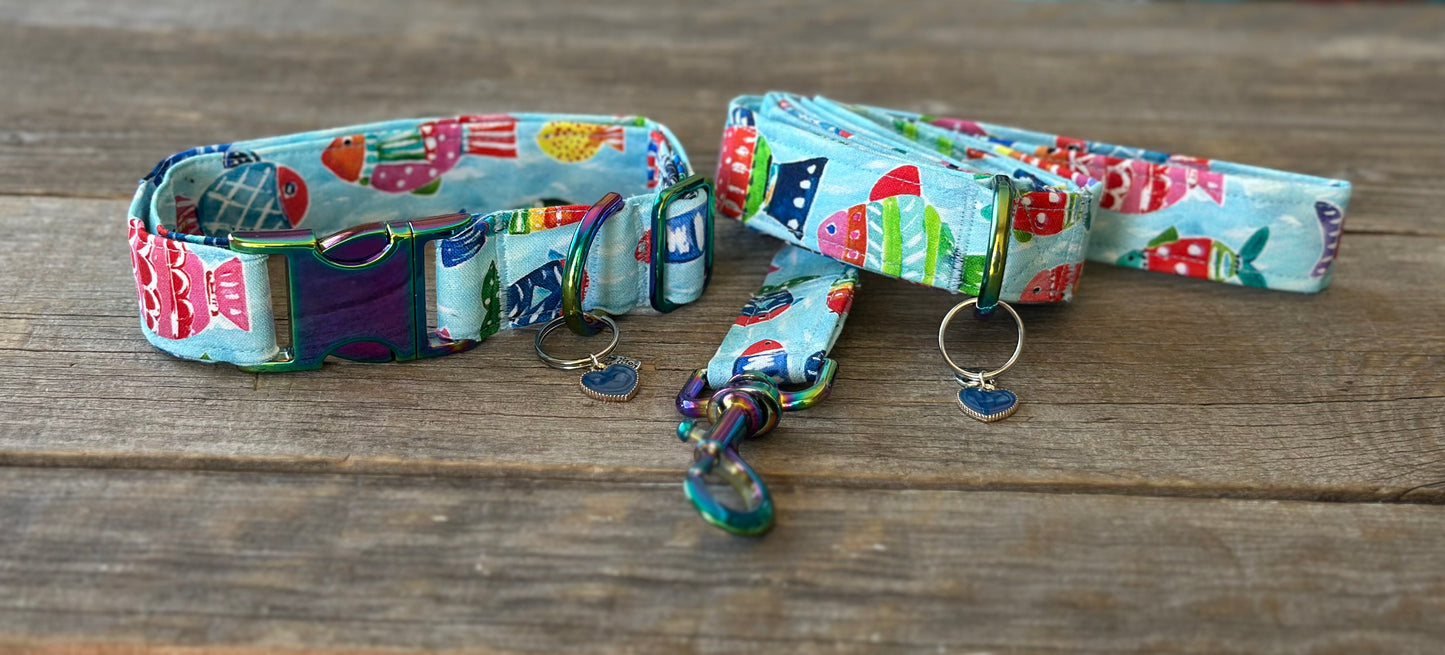 Swimming with the Fishes -Dog Collar