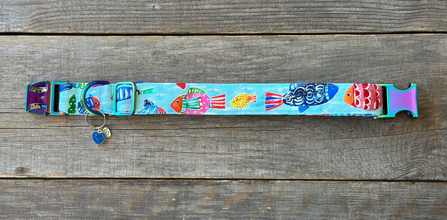 Swimming with the Fishes -Dog Collar