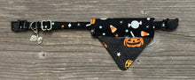 Load image into Gallery viewer, Double-Sided Cat Bandanna - Halloween Haul &amp; Pumpkin Palooza
