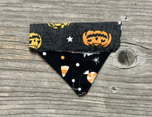 Load image into Gallery viewer, Double-Sided Cat Bandanna - Halloween Haul &amp; Pumpkin Palooza
