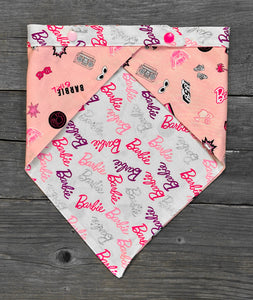 Double-Sided Dog Bandanna - Malibu Barbie & Barbie Girl