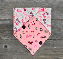 Load image into Gallery viewer, Double-Sided Dog Bandanna - Malibu Barbie &amp; Barbie Girl
