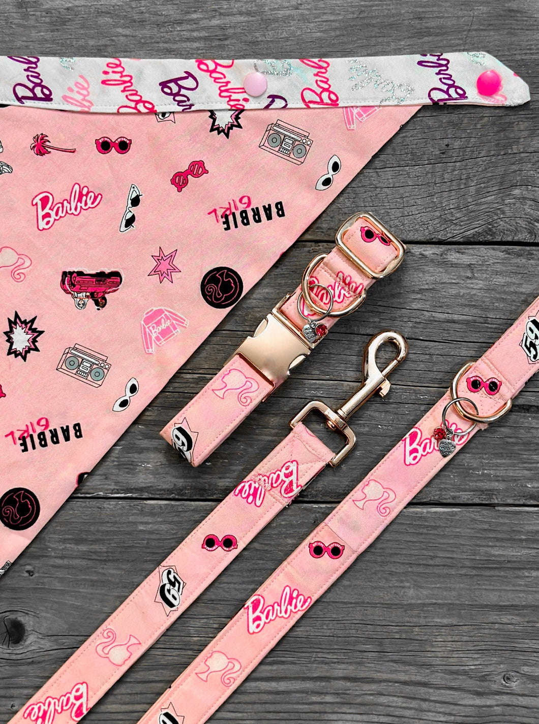 Double-Sided Dog Bandanna - Barbie Girl & Malibu Barbie