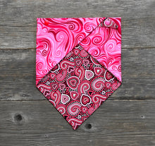 Load image into Gallery viewer, Double-Sided Dog Bandanna - Whirlwind Romance &amp; Bella
