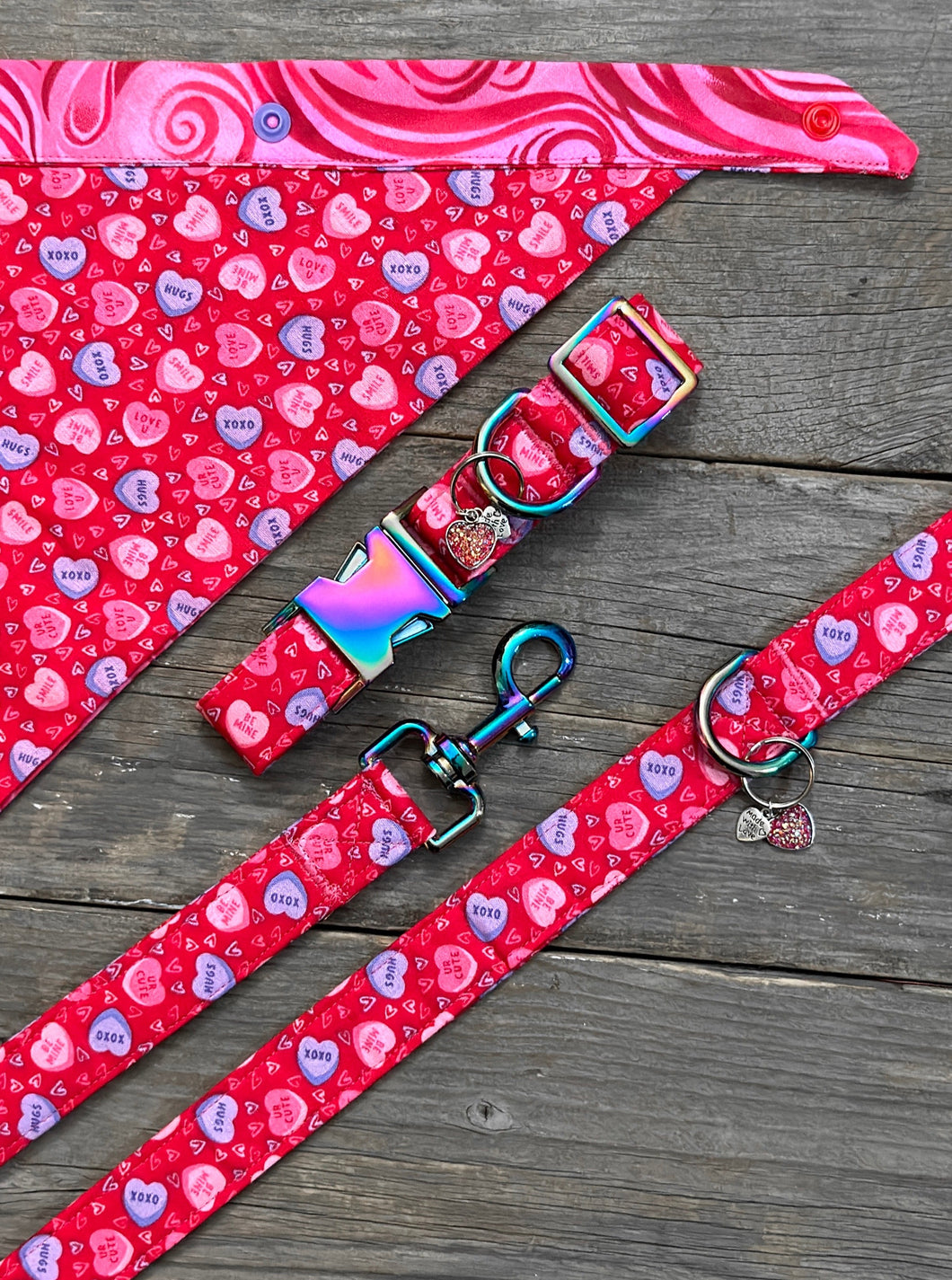 Double-Sided Dog Bandanna - Love Notes & Whirlwind Romance