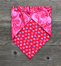 Load image into Gallery viewer, Double-Sided Dog Bandanna - Love Notes &amp; Whirlwind Romance
