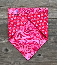 Load image into Gallery viewer, Double-Sided Dog Bandanna - Love Notes &amp; Whirlwind Romance
