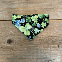 Load image into Gallery viewer, Double-Sided Cat Bandanna - Irish Wildflower &amp; Emerald Isle Plaid
